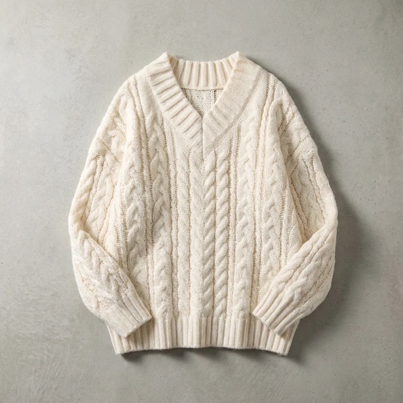 OAK + FORT Sweaters - OAK + FORT Women's Cream V-Neck Sweater